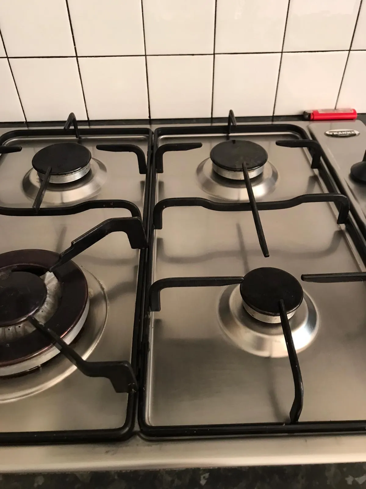 Cooktop burner after cleaning