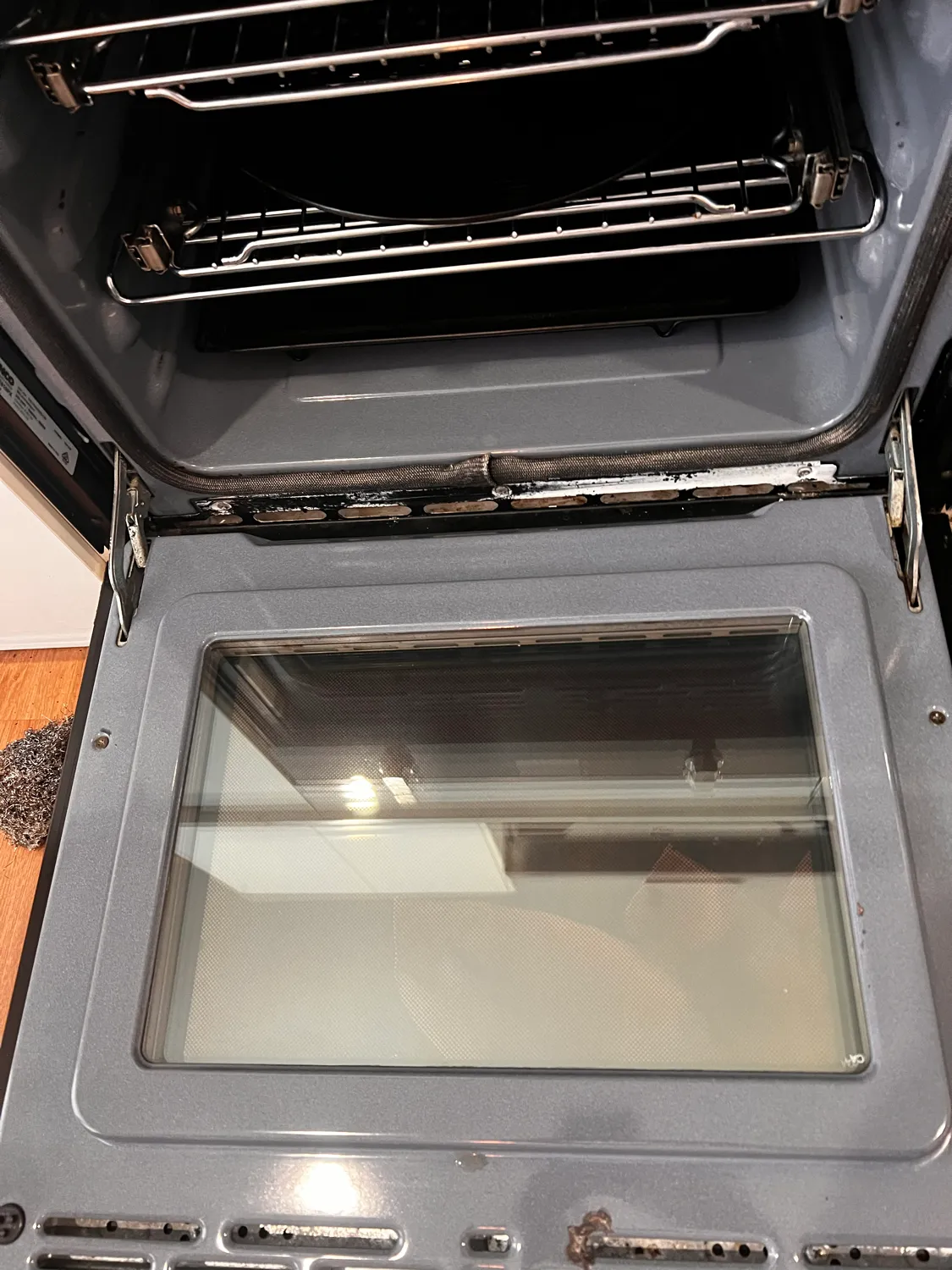 Oven interior after cleaning